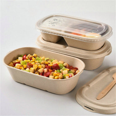 Compostable Bagasse Food Containers collection banner for wholesale compostable foodservice packaging
